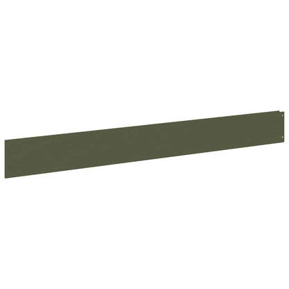 Lawn Edging 50 pcs 100 x 12 cm Steel Olive Green