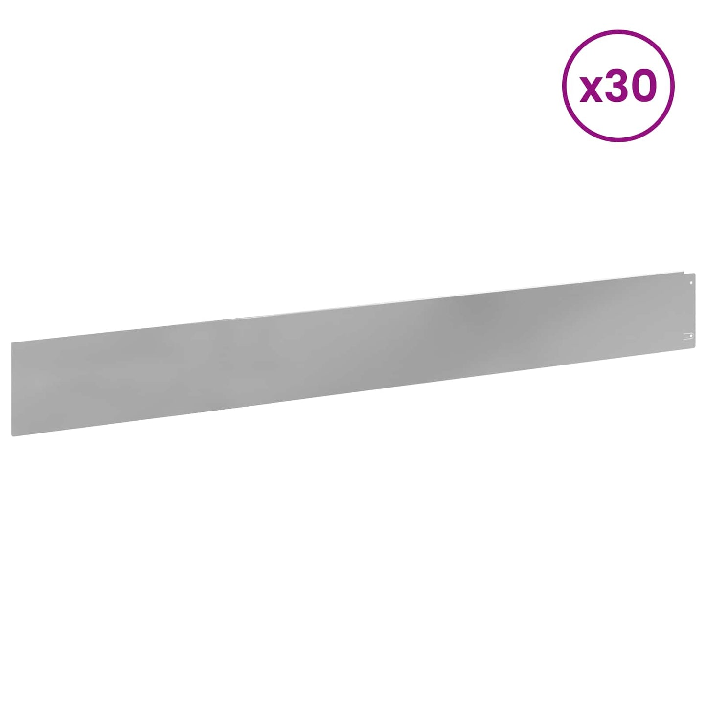 Lawn Edging 30 pcs 100 x 12 cm Steel Silver