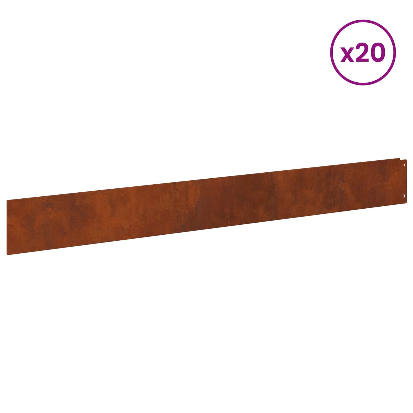 Lawn Edging 20 pcs 100 x 12 cm Steel Rusty