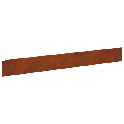 Lawn Edging 50 pcs 100 x 12 cm Steel Rusty