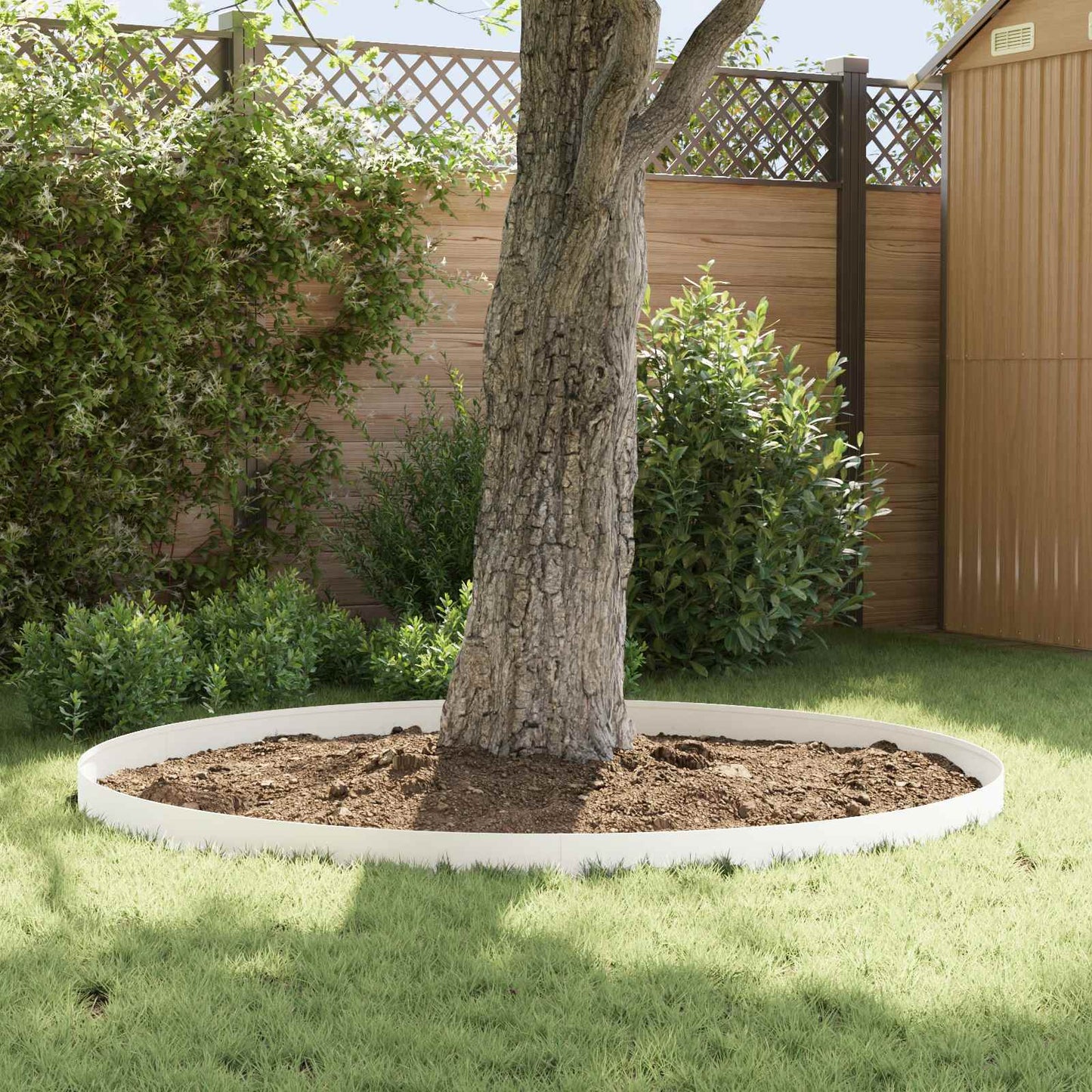 Lawn Edging 20 pcs 100 x 15 cm Steel White
