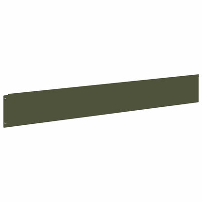 Lawn Edging 30 pcs 100 x 15 cm Steel Olive Green