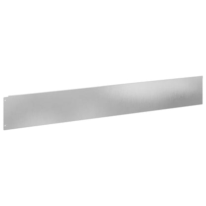 Lawn Edging 30 pcs 100 x 15 cm Steel Silver