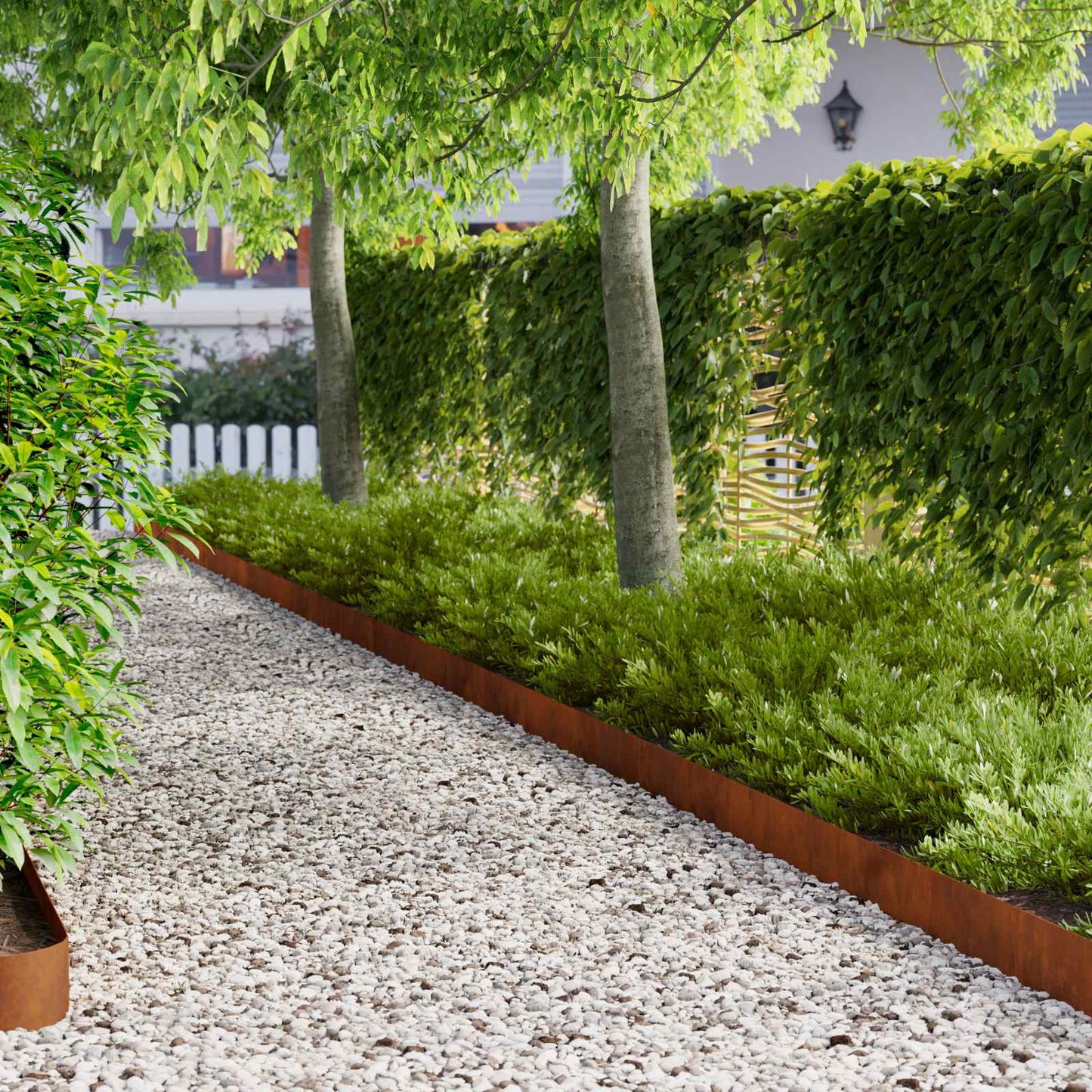 Lawn Edging 10 pcs 100 x 15 cm Steel Rusty