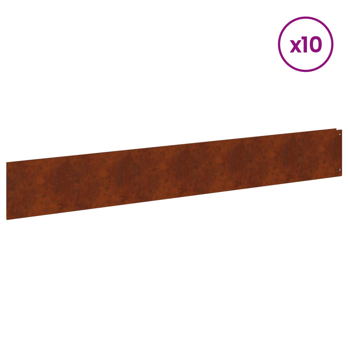 Lawn Edge with Top Fold 10 pcs 100x15cm Steel Rusty