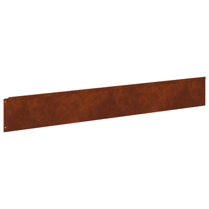 Lawn Edge with Top Fold 20 pcs 100x15cm Steel Rusty