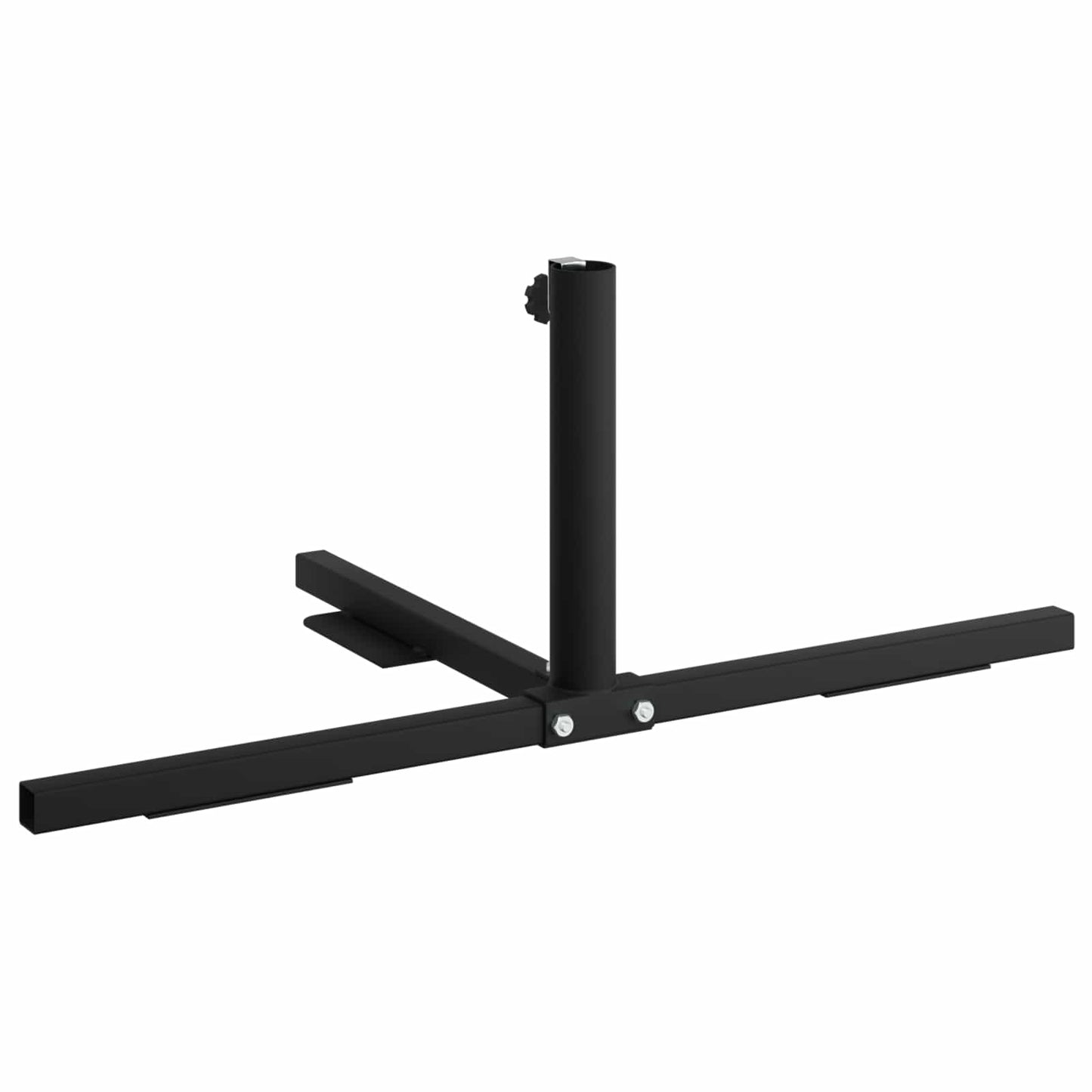 Half Parasol Base Frame Black Steel for 32-38 mm Pole