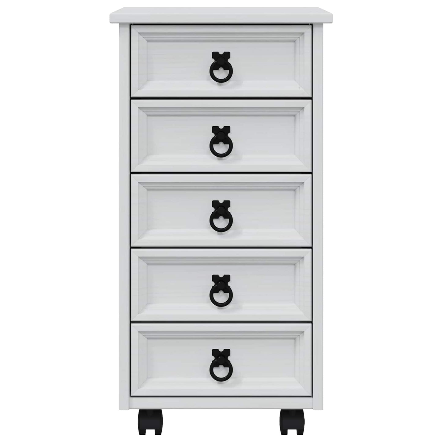 Rolling Cabinet with Drawers CORONA White