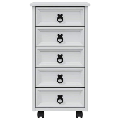 Rolling Cabinet with Drawers CORONA White