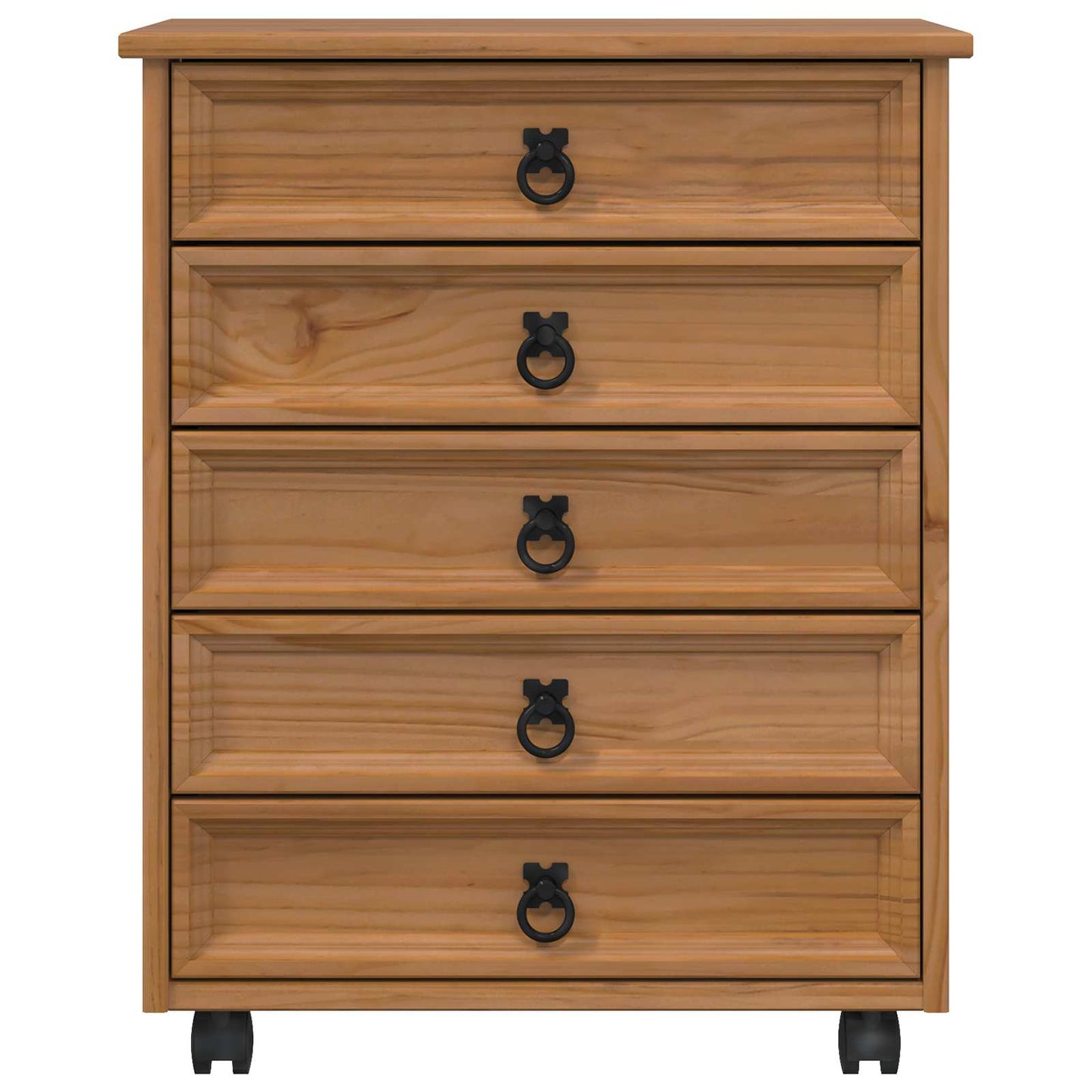 Rolling Cabinet with Drawers CORONA Honey Brown