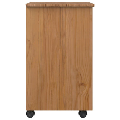 Rolling Cabinet with Drawers CORONA Honey Brown