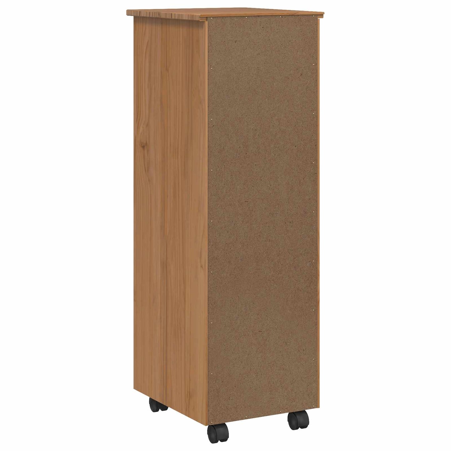 Rolling Cabinet with Drawers CORONA Honey Brown