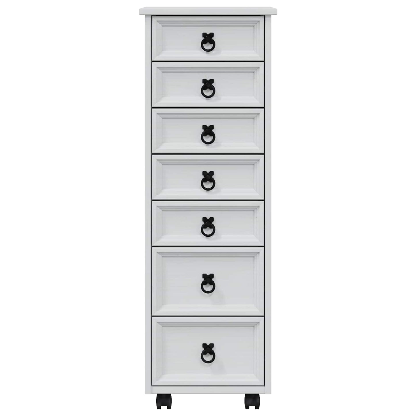 Rolling Cabinet with Drawers CORONA White