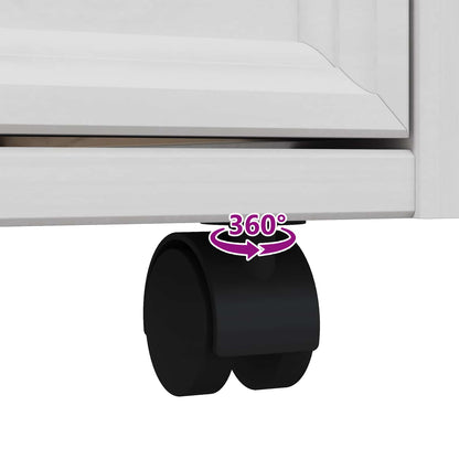 Rolling Cabinet with Drawers CORONA White