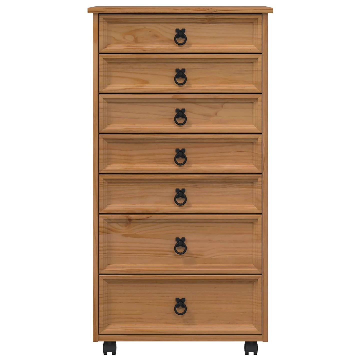 Rolling Cabinet with Drawers CORONA Honey Brown