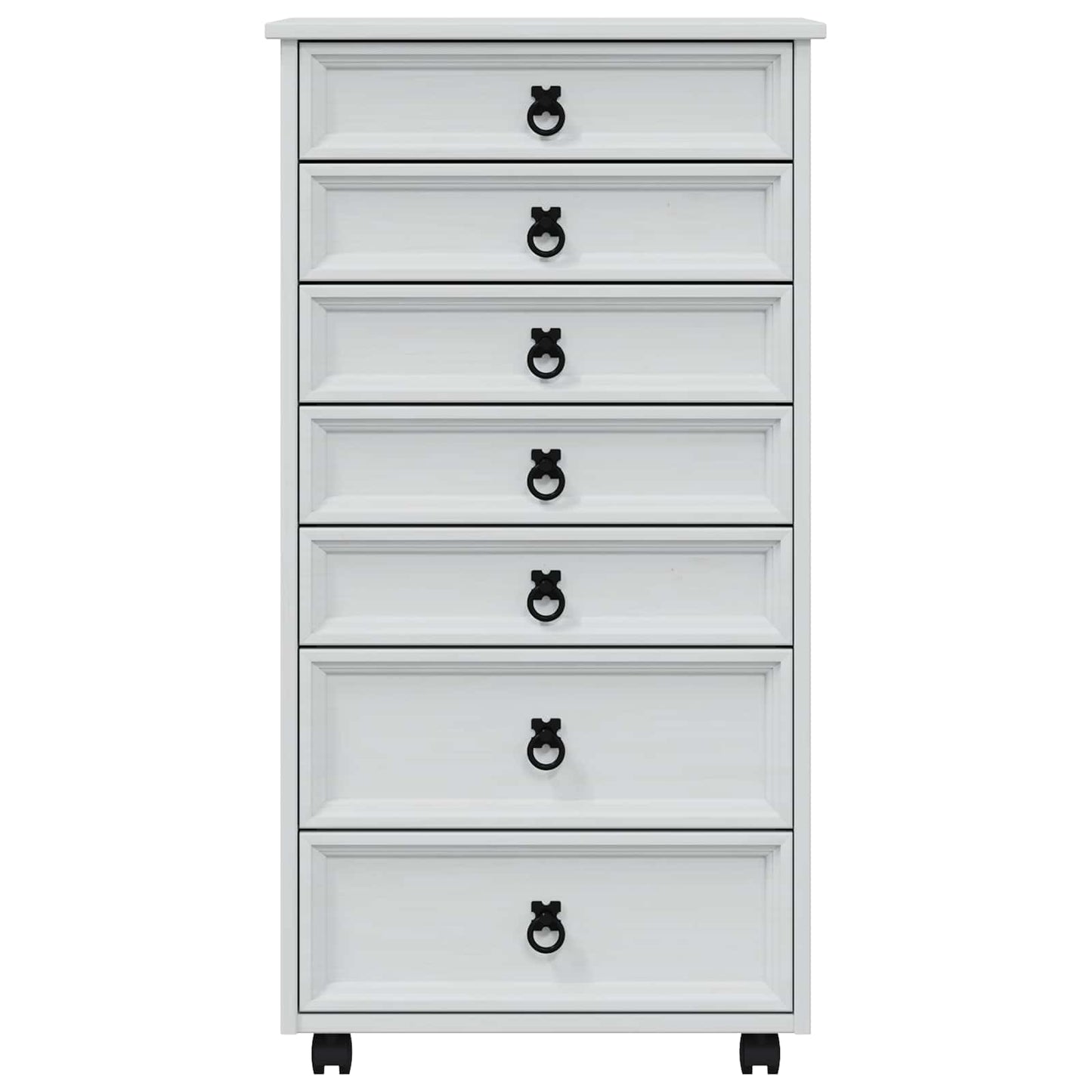 Rolling Cabinet with Drawers CORONA White