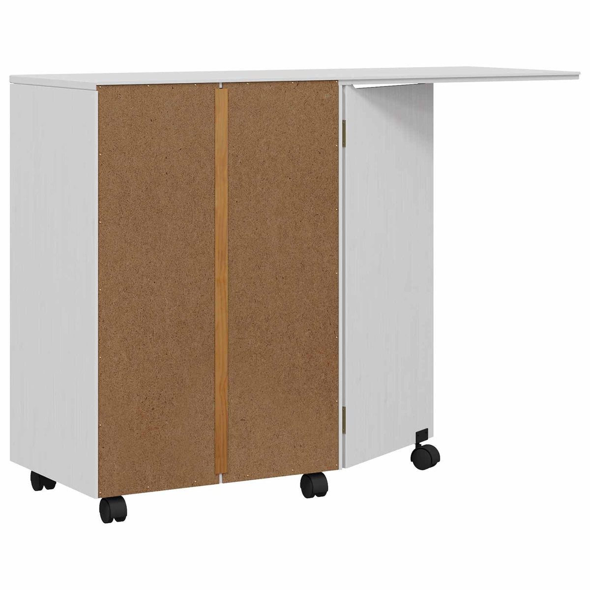 Rolling Cabinet with Drawers & Folding Top CORONA White
