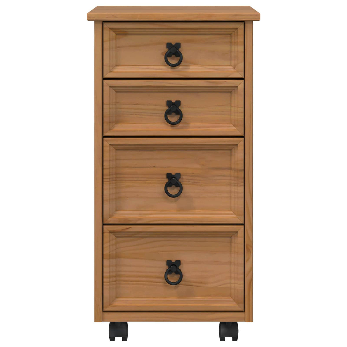Rolling Cabinet with Drawers CORONA Honey Brown