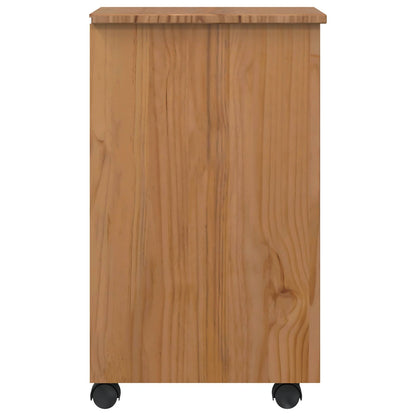 Rolling Cabinet with Drawers CORONA Honey Brown
