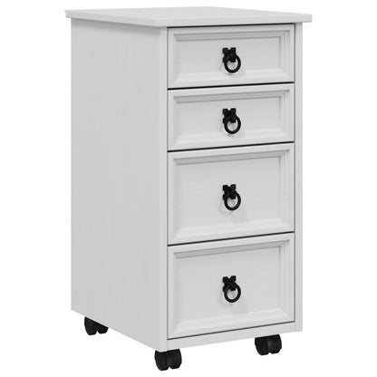Rolling Cabinet with Drawers CORONA White