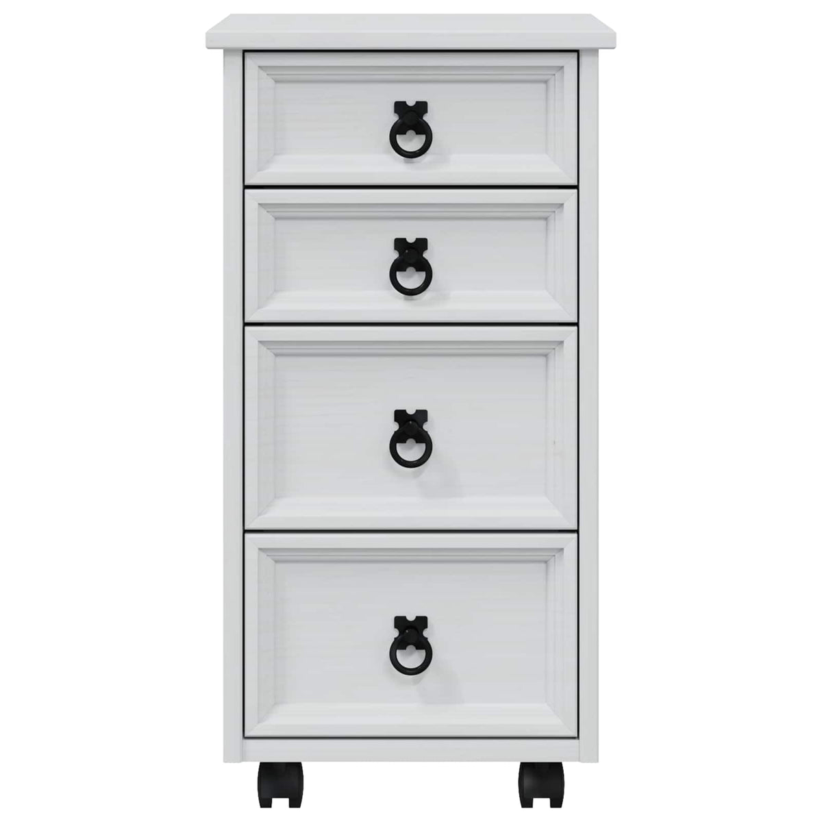 Rolling Cabinet with Drawers CORONA White