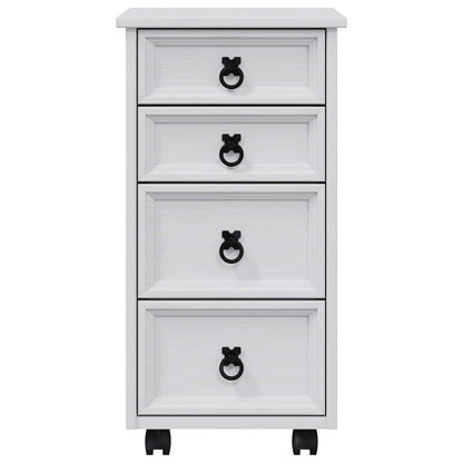 Rolling Cabinet with Drawers CORONA White