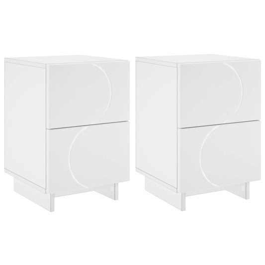 Bedside Cabinet 2 pcs White 33.5 x 34.5 x 50 cm Engineered Wood