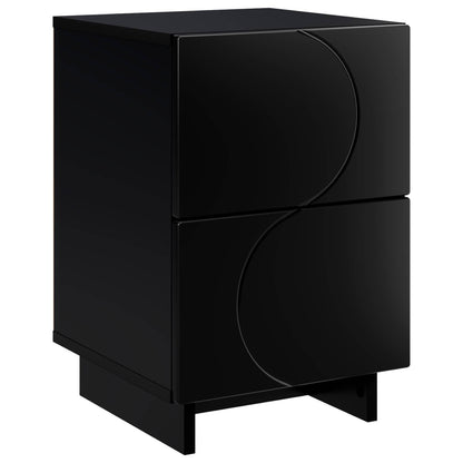Bedside Cabinet Black 33.5 x 34.5 x 50 cm Engineered Wood
