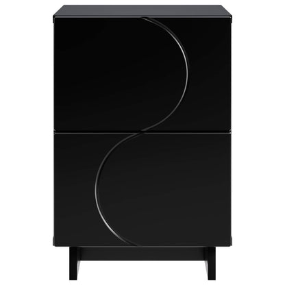 Bedside Cabinet Black 33.5 x 34.5 x 50 cm Engineered Wood