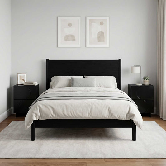 Bedside Cabinet 2 pcs Black 33.5 x 34.5 x 50 cm Engineered Wood