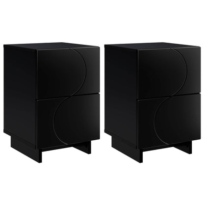 Bedside Cabinet 2 pcs Black 33.5 x 34.5 x 50 cm Engineered Wood