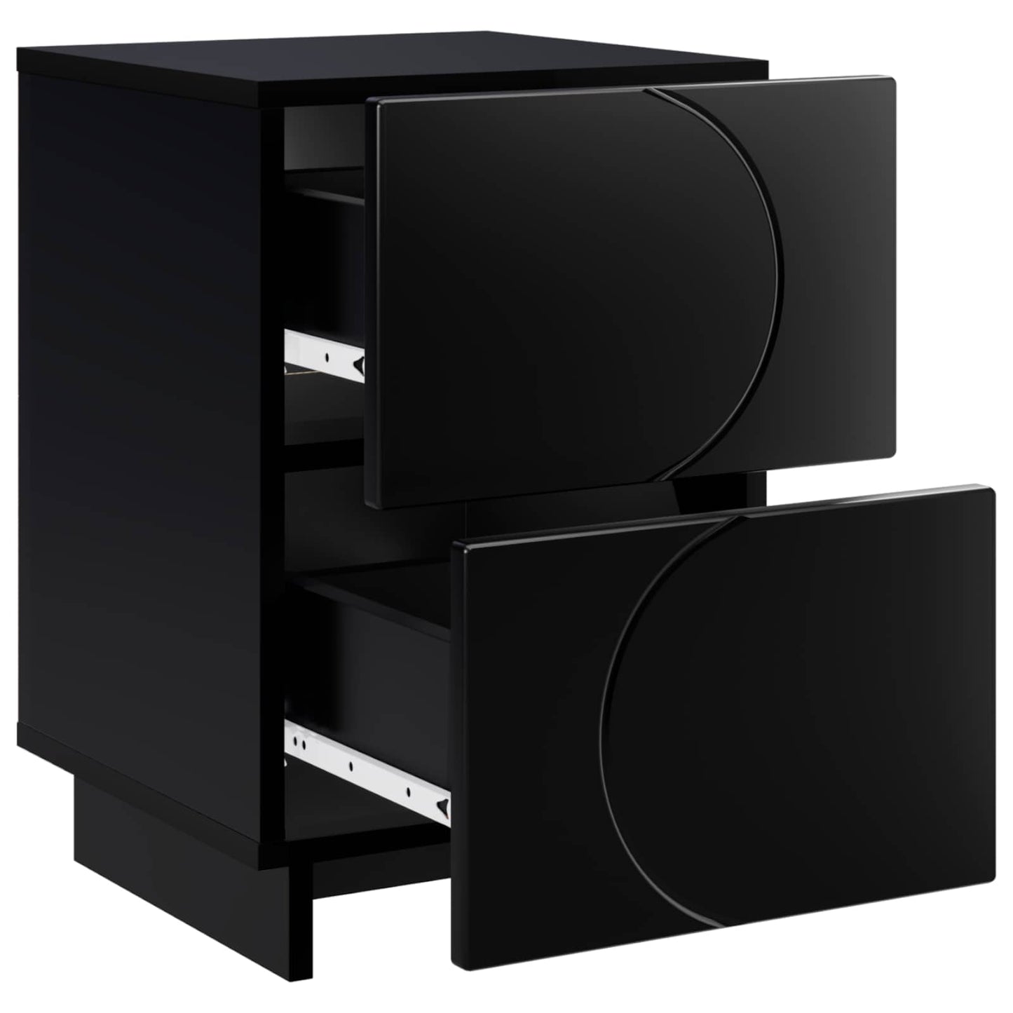 Bedside Cabinet 2 pcs Black 33.5 x 34.5 x 50 cm Engineered Wood
