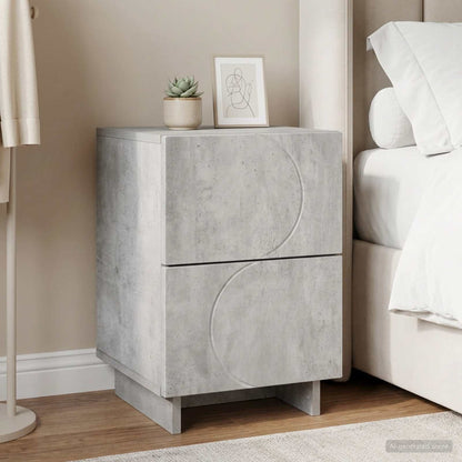 Bedside Cabinet Concrete Grey 33.5 x 34.5 x 50 cm