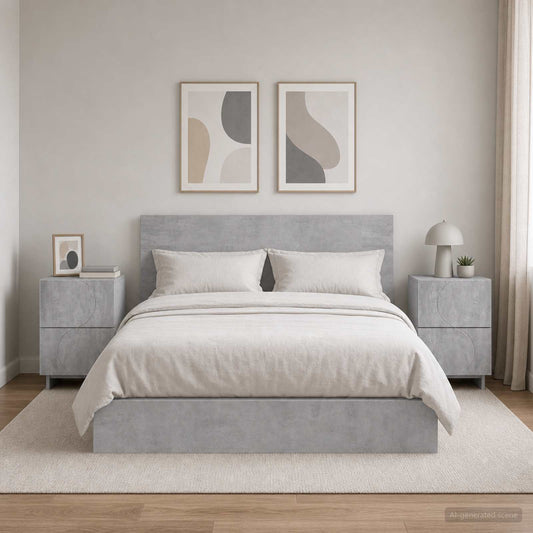 Bedside Cabinet 2 pcs Concrete Grey 33.5 x 34.5 x 50 cm