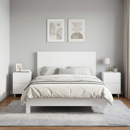 Bedside Cabinet 2 pcs High Gloss White 33.5 x 34.5 x 50 cm