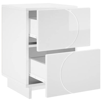 Bedside Cabinet 2 pcs High Gloss White 33.5 x 34.5 x 50 cm