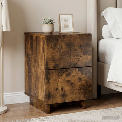 Bedside Cabinet Smoked Oak 33.5 x 34.5 x 50 cm Engineered Wood