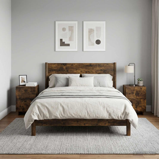Bedside Cabinet 2 pcs Smoked Oak 33.5 x 34.5 x 50 cm