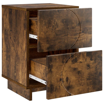 Bedside Cabinet 2 pcs Smoked Oak 33.5 x 34.5 x 50 cm