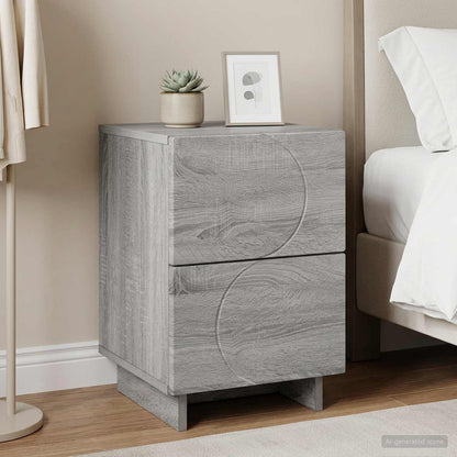 Bedside Cabinet Grey Sonoma 33.5 x 34.5 x 50 cm Engineered Wood