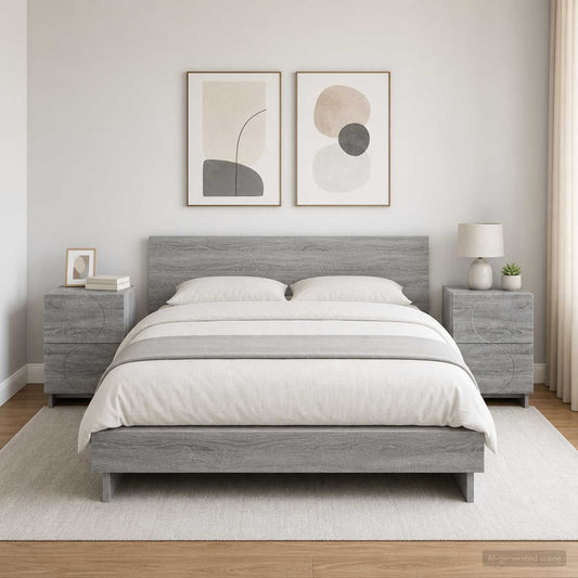 Bedside Cabinet 2 pcs Grey Sonoma 33.5 x 34.5 x 50 cm