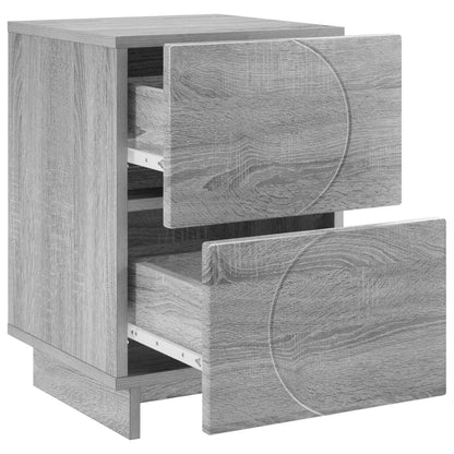 Bedside Cabinet 2 pcs Grey Sonoma 33.5 x 34.5 x 50 cm