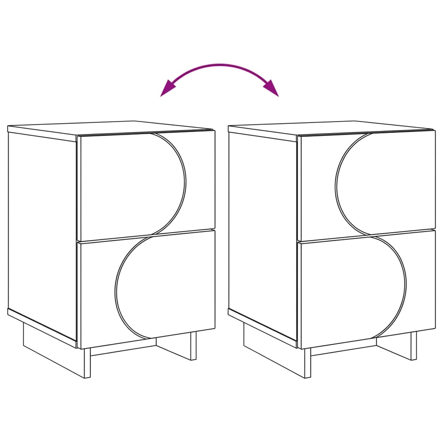 Bedside Cabinet 2 pcs Artisan Oak 33.5 x 34.5 x 50 cm