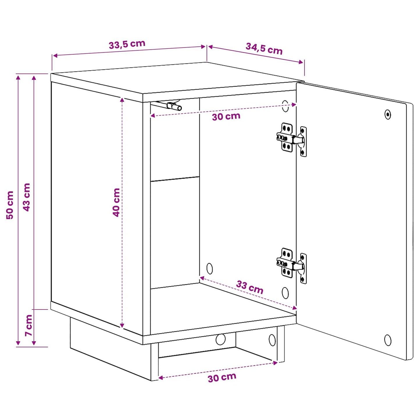 Bedside Cabinet 2 pcs Black 33.5 x 34.5 x 50 cm Engineered Wood