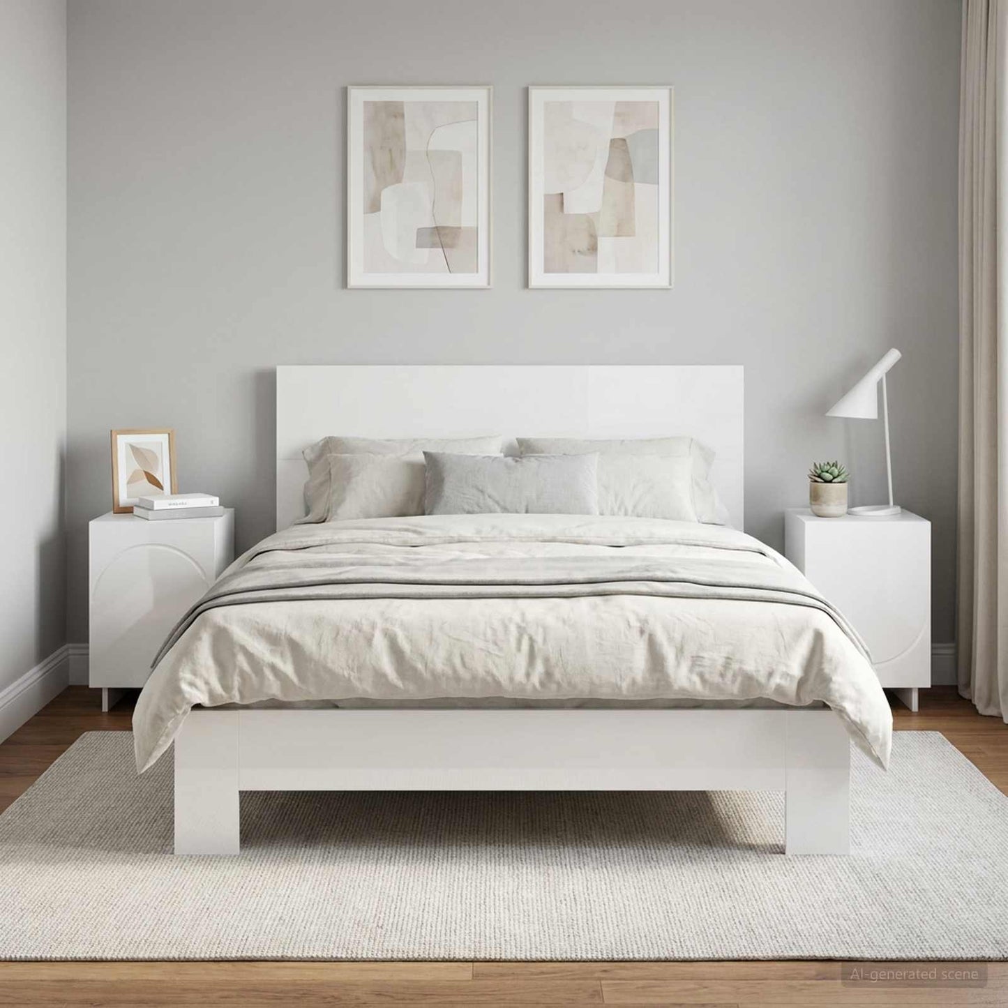 Bedside Cabinet 2 pcs High Gloss White 33.5 x 34.5 x 50 cm