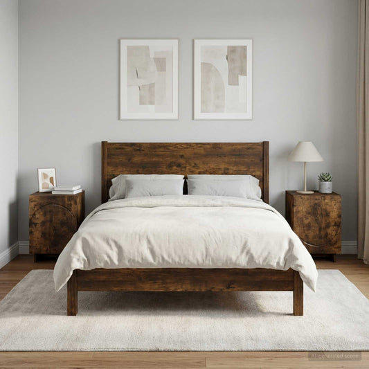 Bedside Cabinet 2 pcs Smoked Oak 33.5 x 34.5 x 50 cm