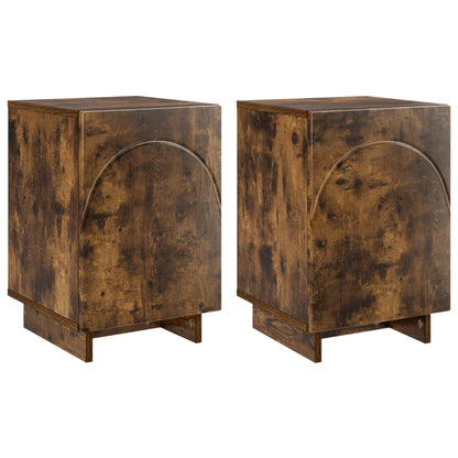 Bedside Cabinet 2 pcs Smoked Oak 33.5 x 34.5 x 50 cm