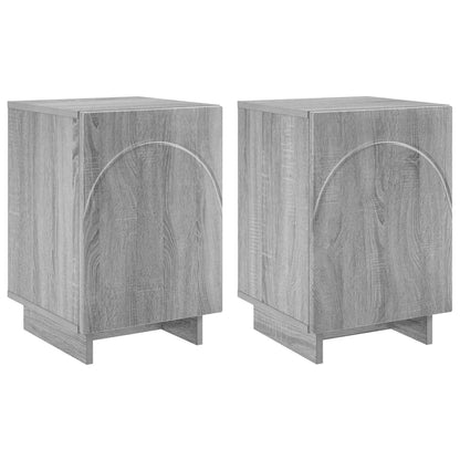 Bedside Cabinet 2 pcs Grey Sonoma 33.5 x 34.5 x 50 cm