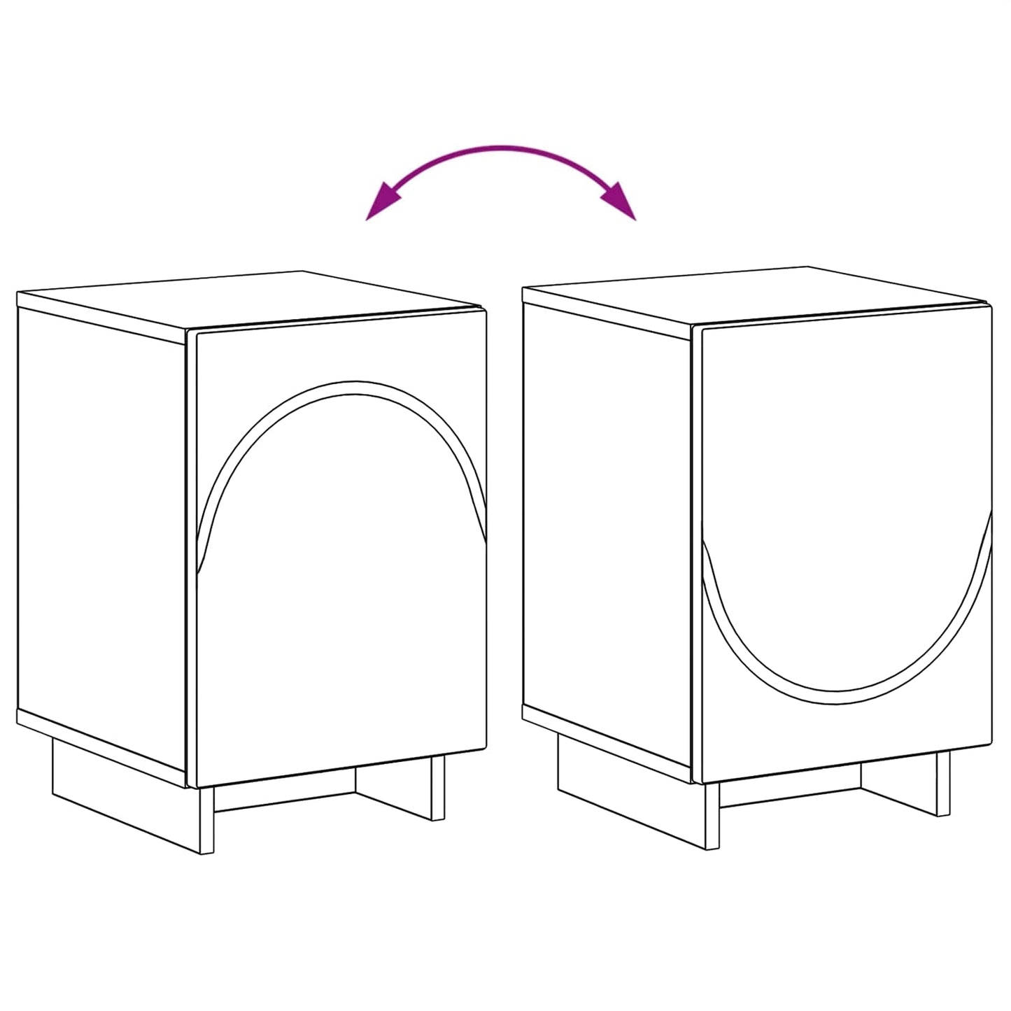 Bedside Cabinet 2 pcs Grey Sonoma 33.5 x 34.5 x 50 cm
