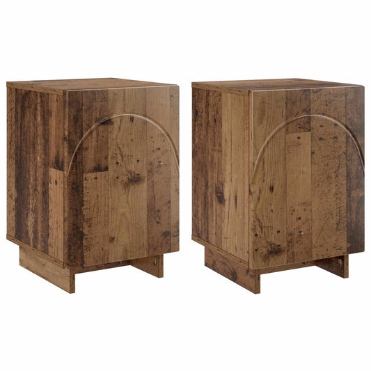 Bedside Cabinet 2 pcs Old Wood 33.5 x 34.5 x 50 cm